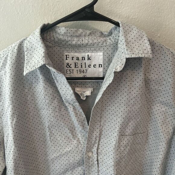 Frank & Eileen Gray Cotton Eileen Button Front Blouse Womens Size Small - Picture 2 of 9